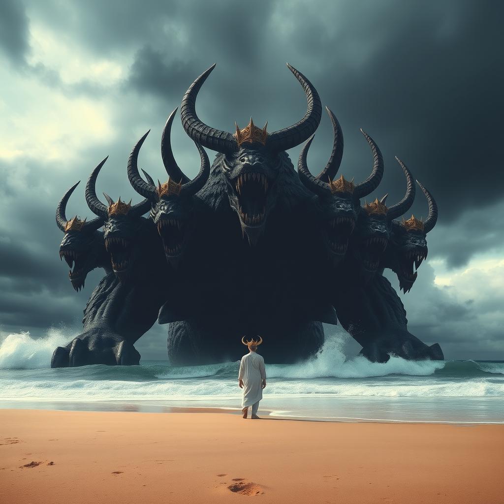 I found myself standing on the tranquil sand of the sea, awe-struck as a tremendous beast emerged from the crashing waves