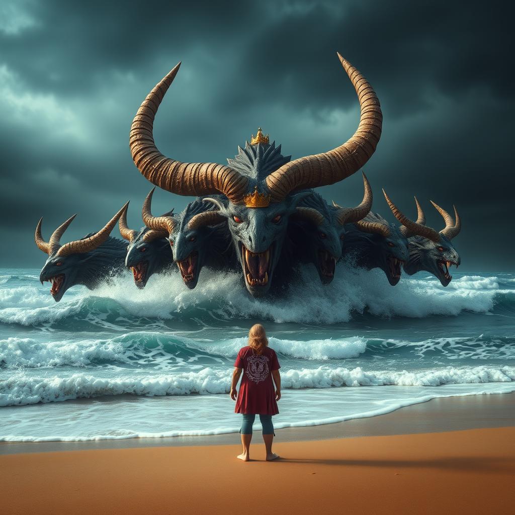 Standing on the soft, golden sand of the shoreline, I gazed in awe as a monstrous beast rose from the churning sea