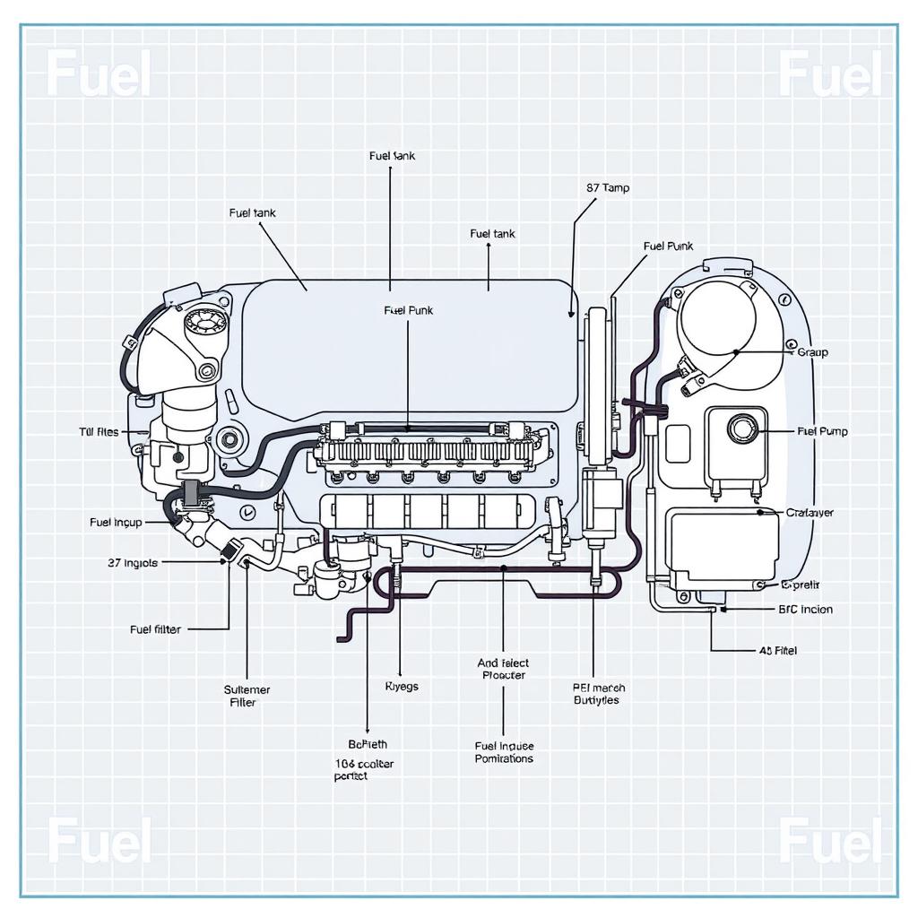 A detailed and informative diagram of the fuel system for a 2010 Toyota Corolla