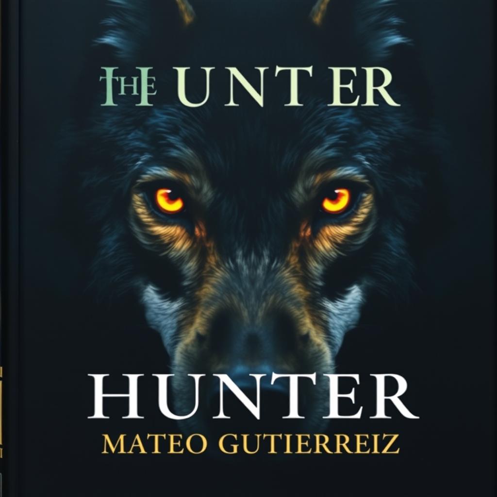A captivating front page featuring the full face of a wolf with glowing eyes, creating an intense and mesmerizing focal point