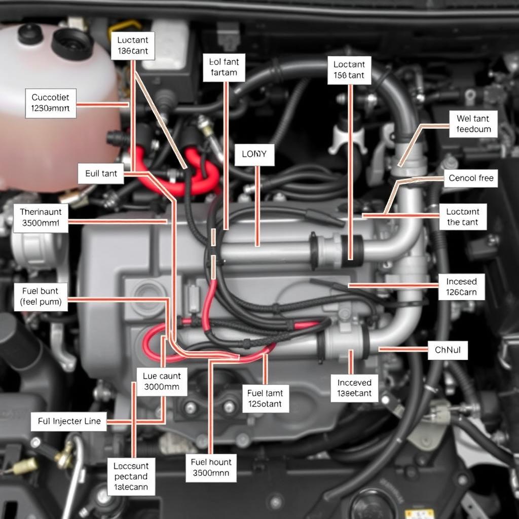 Detailed diagram of the fuel hose connections for a 2010 Toyota Corolla