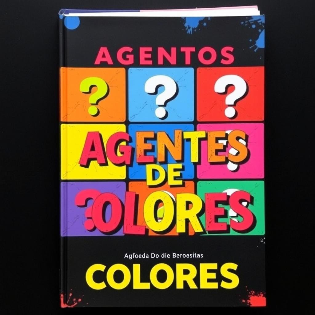 A visually striking book cover titled 'AGENTES DE COLORES'