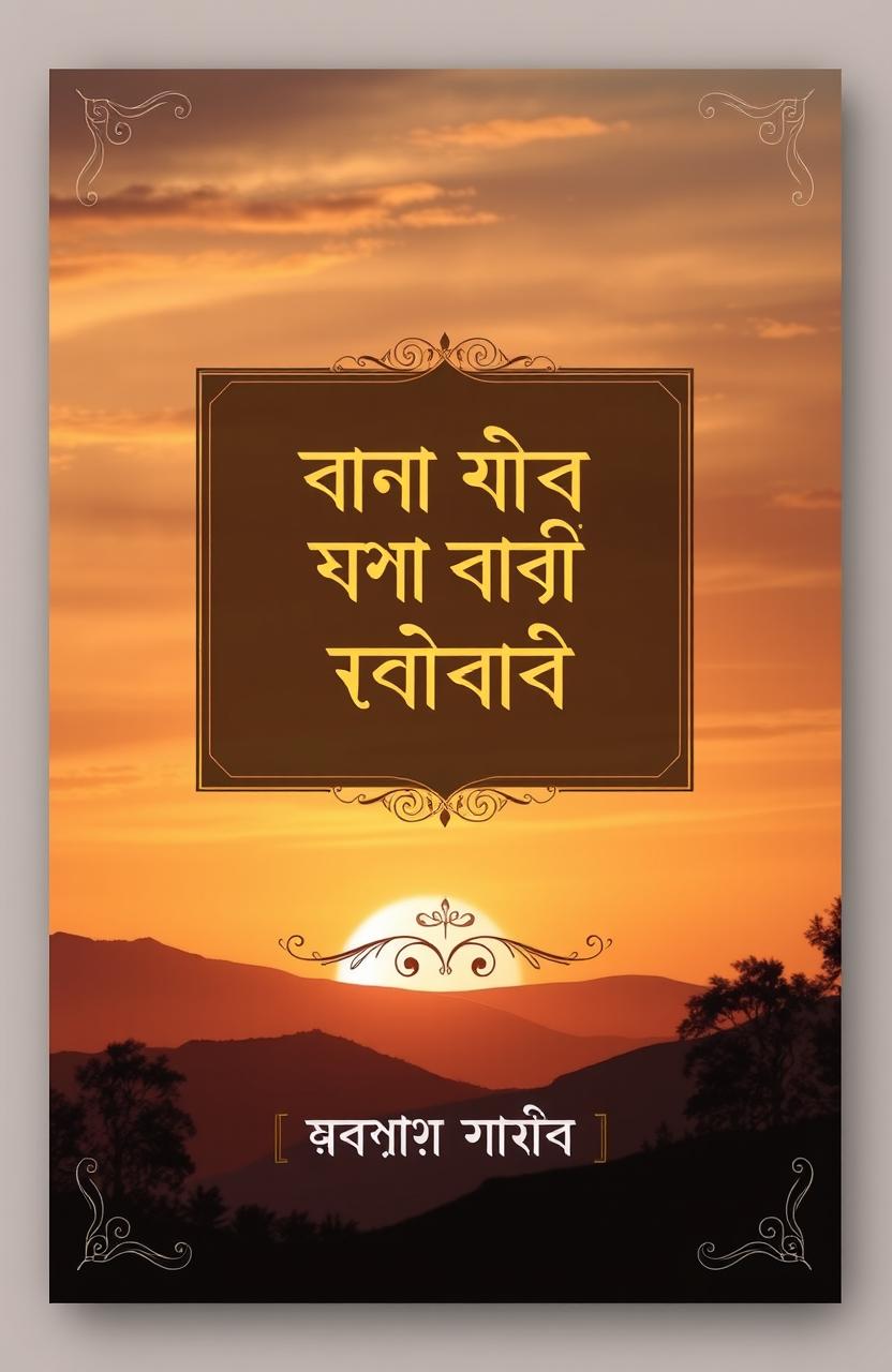 A captivating book cover design featuring elegant typography in Bangla, highlighting the book's title prominently in the center