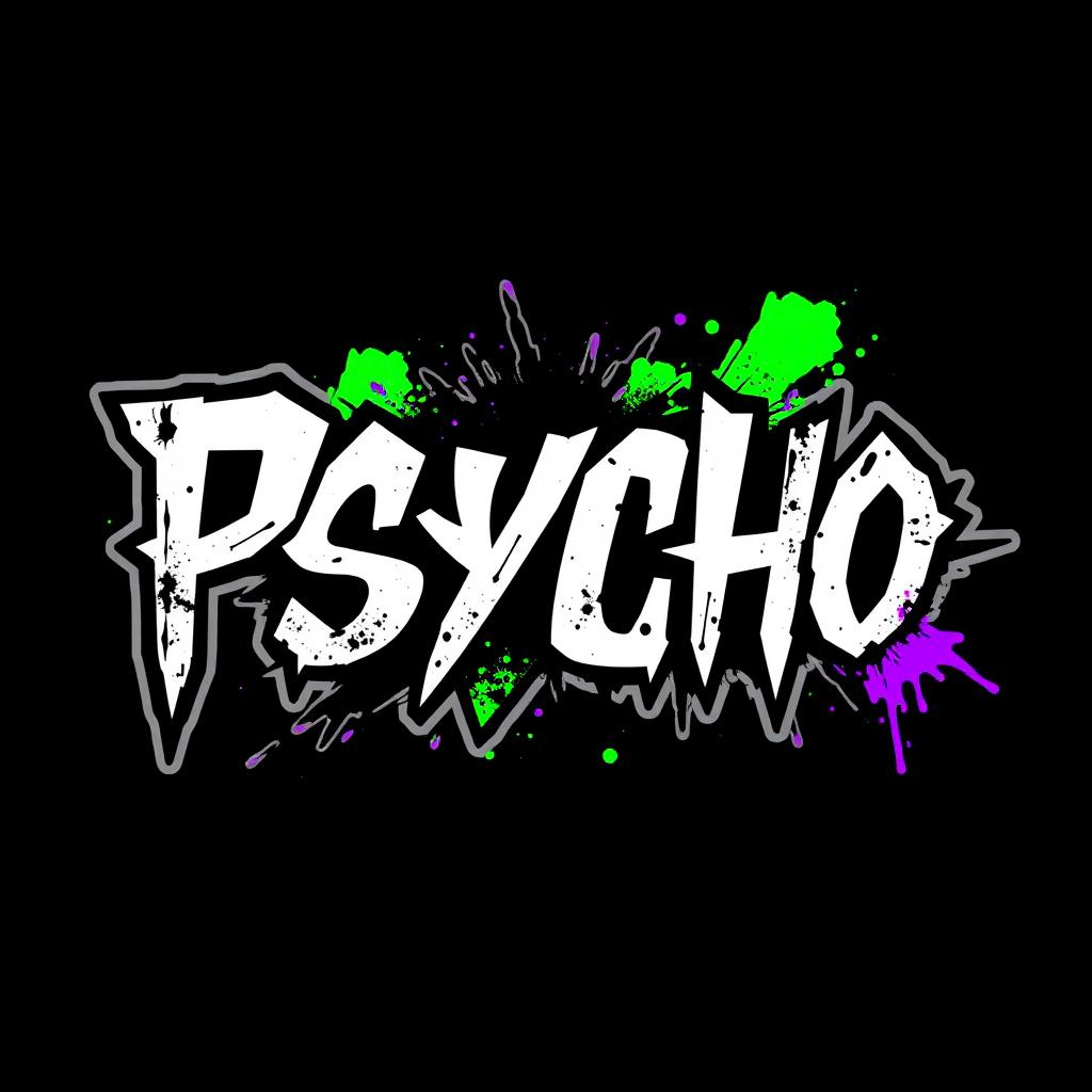 A striking and edgy logo design featuring the word 'Psycho' in a bold, stylized font