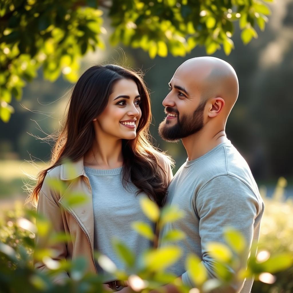 A romantic scene featuring a couple