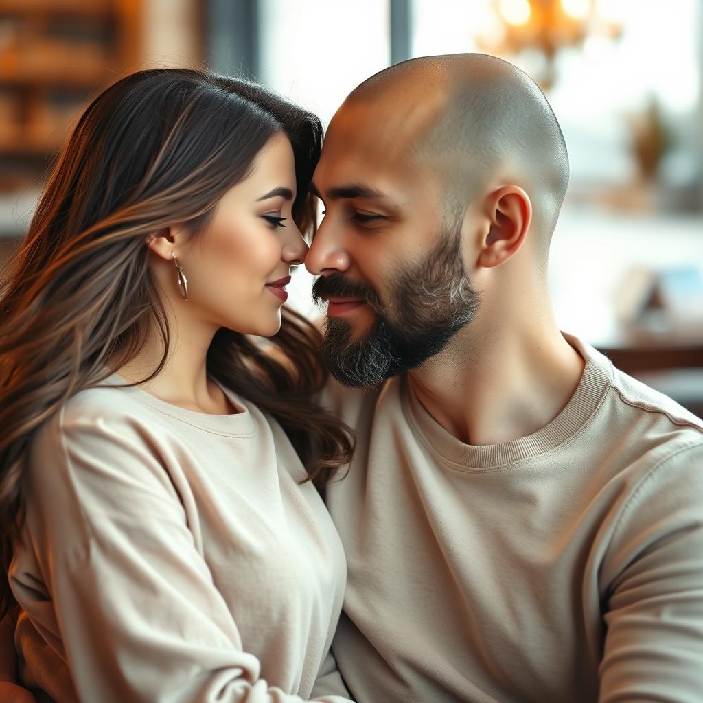 A romantic scene featuring a couple