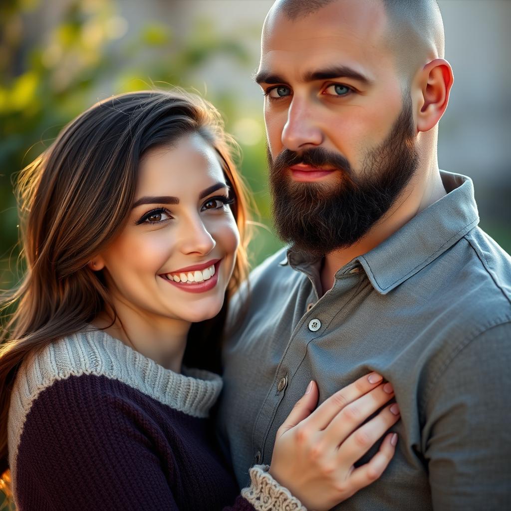 A romantic scene featuring a couple