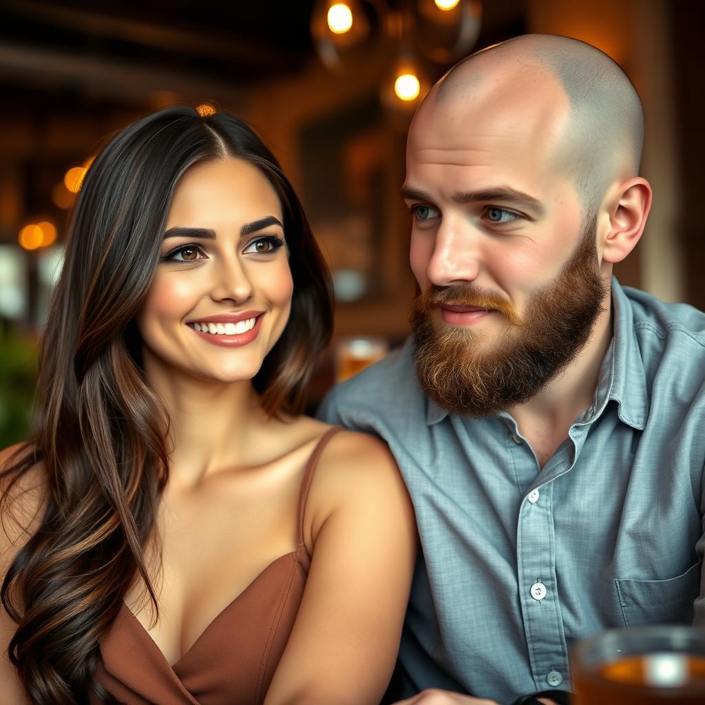 A romantic setting featuring a couple