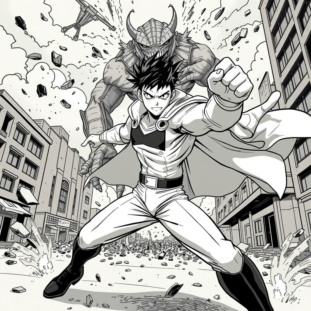 Dynamic Superhero Action Scene in Manga Style - Idyllic
