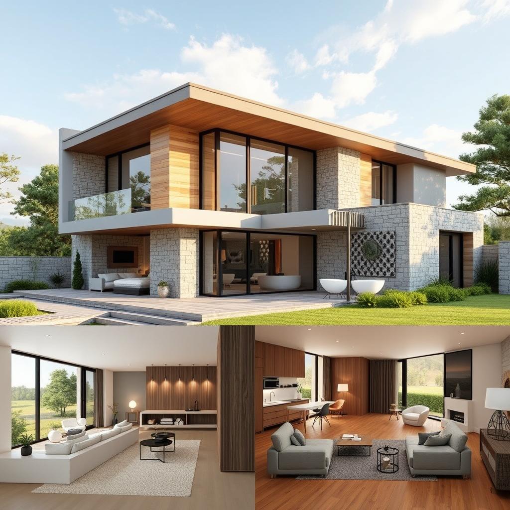 A beautifully designed house with a total area of 480 square meters, showcasing modern architecture
