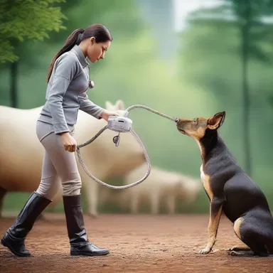 In the futuristic world, the animal trainer used advanced technology to train animals and create a perfect harmony between humans and creatures.