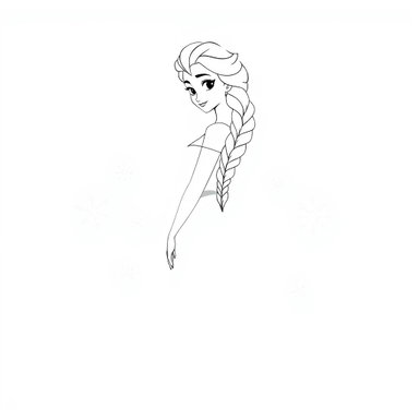 Minimalistic Black and White Elsa Illustration - Idyllic