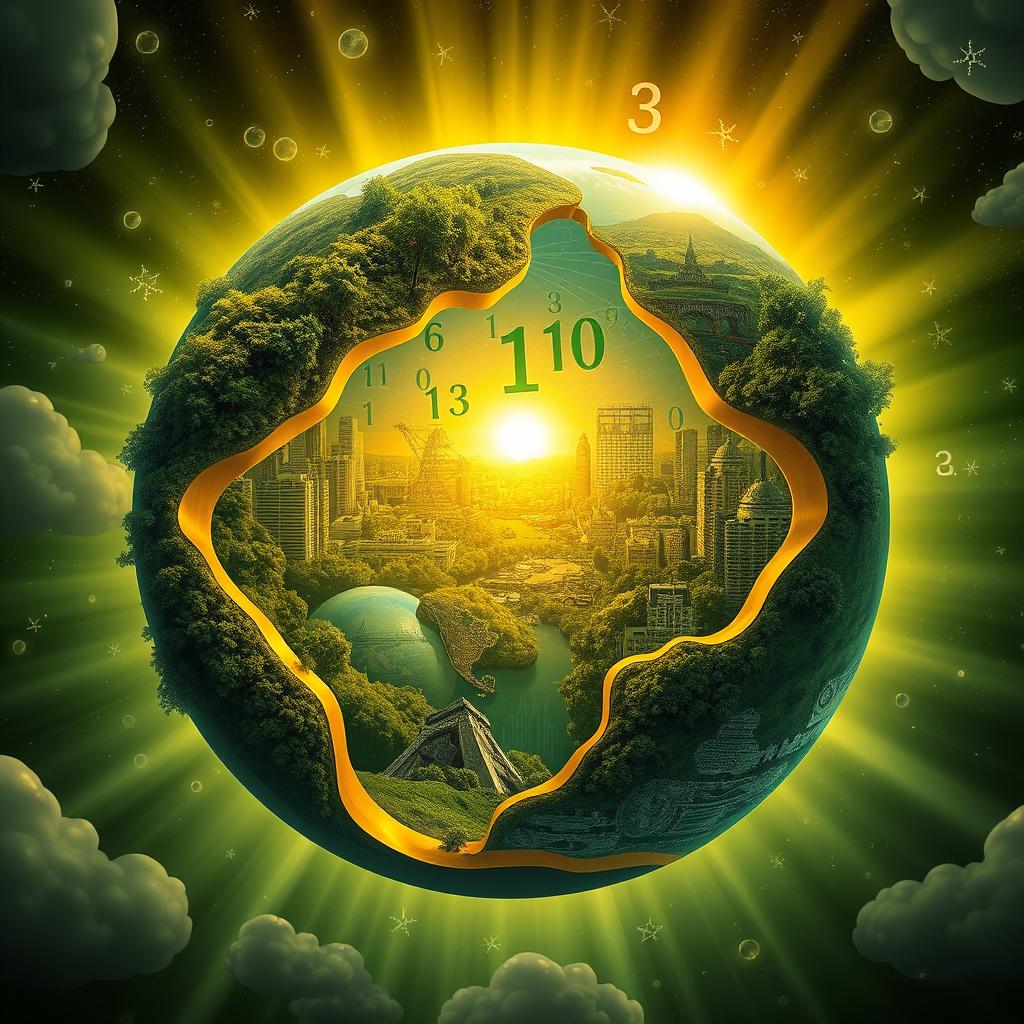 A captivating visual exploration of the Earth intertwined with the themes of money and numbers, emphasizing the 'Numerical Code of a Millionaire