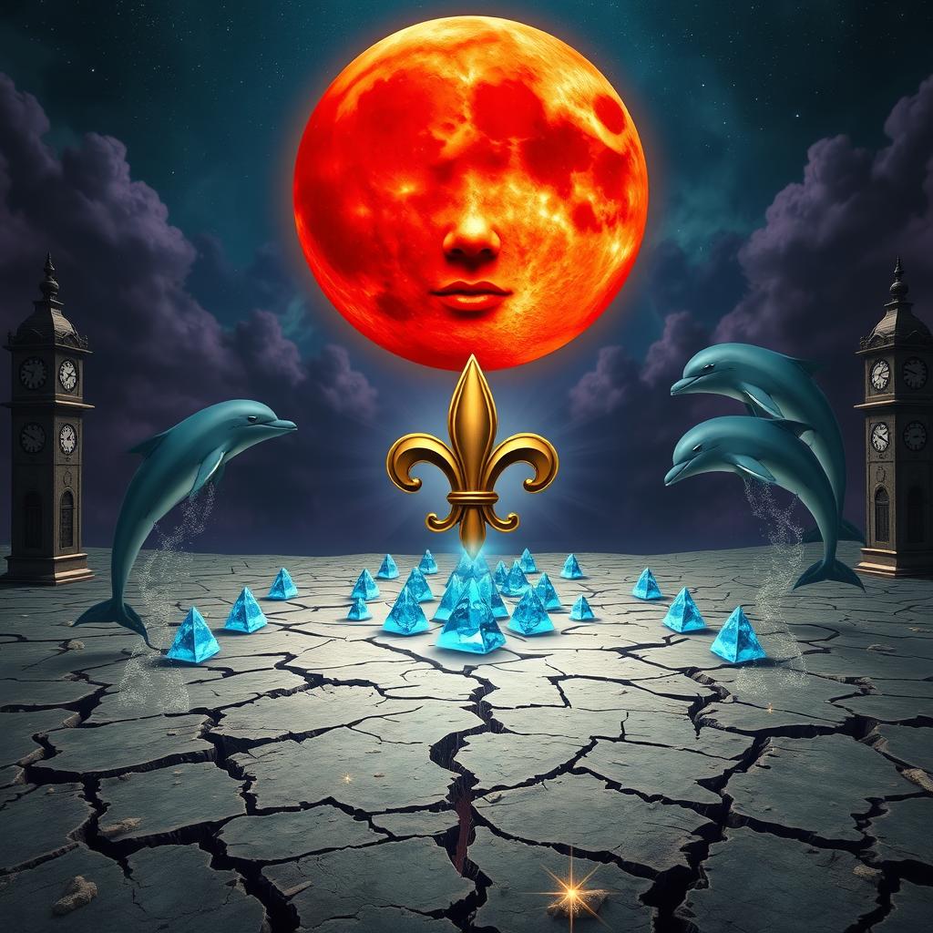 A stunning fantasy scene featuring a cracked ground