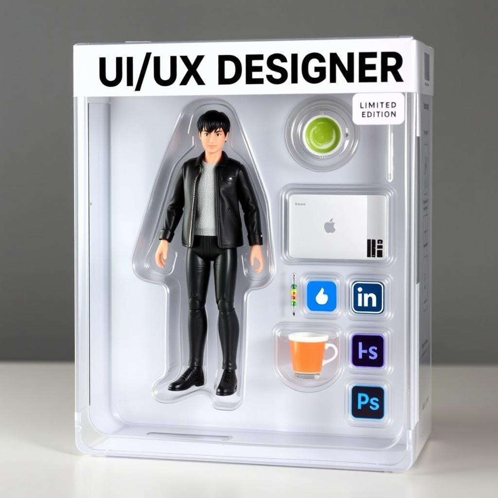 An action figure toy of a person displayed in a full-figure profile within its original blister pack packaging