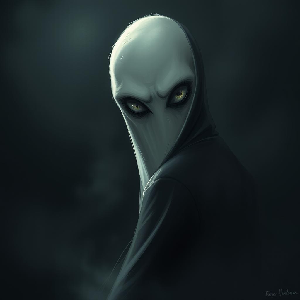 A mysterious ghost peeking over my shoulder, designed in the distinctive style of Trevor Henderson