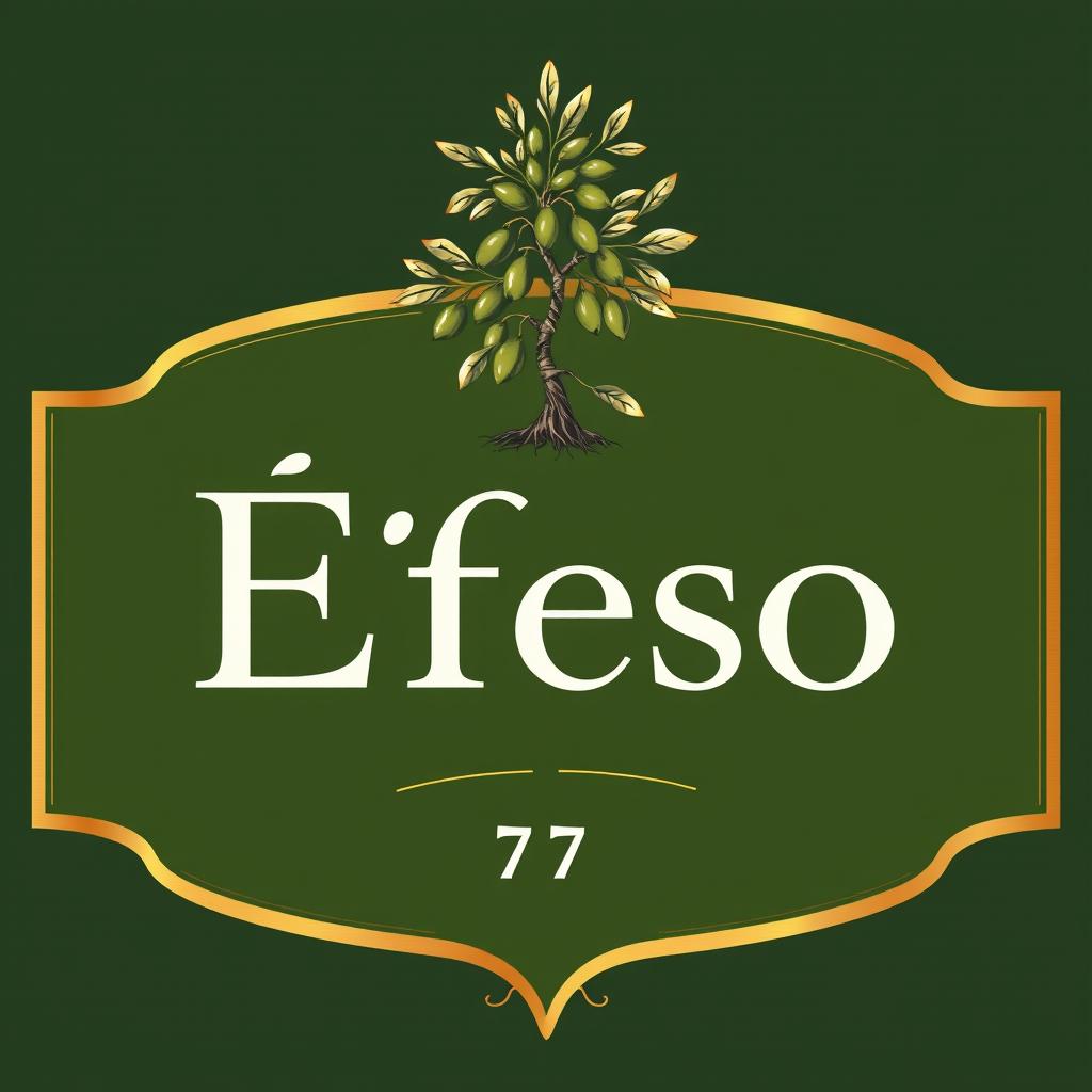 A label design for olive oil named 'Éfeso'