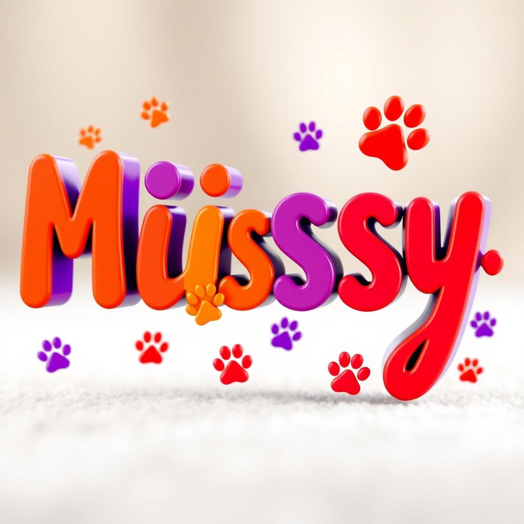 A 3D text representation of the name 'Missy', designed in vibrant colors including red, orange, and purple