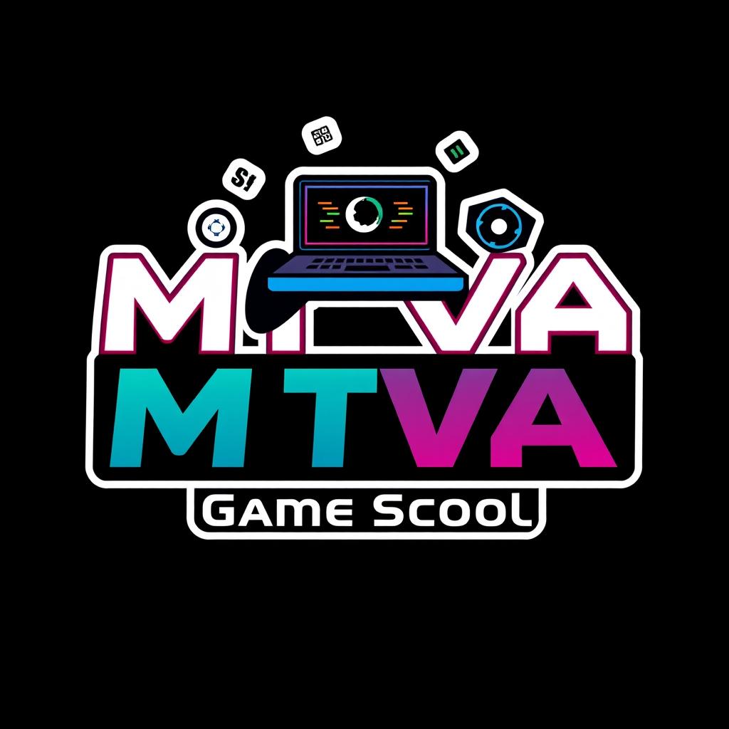 A modern and innovative logo design for a game development school called 'MTVA Game Scool'