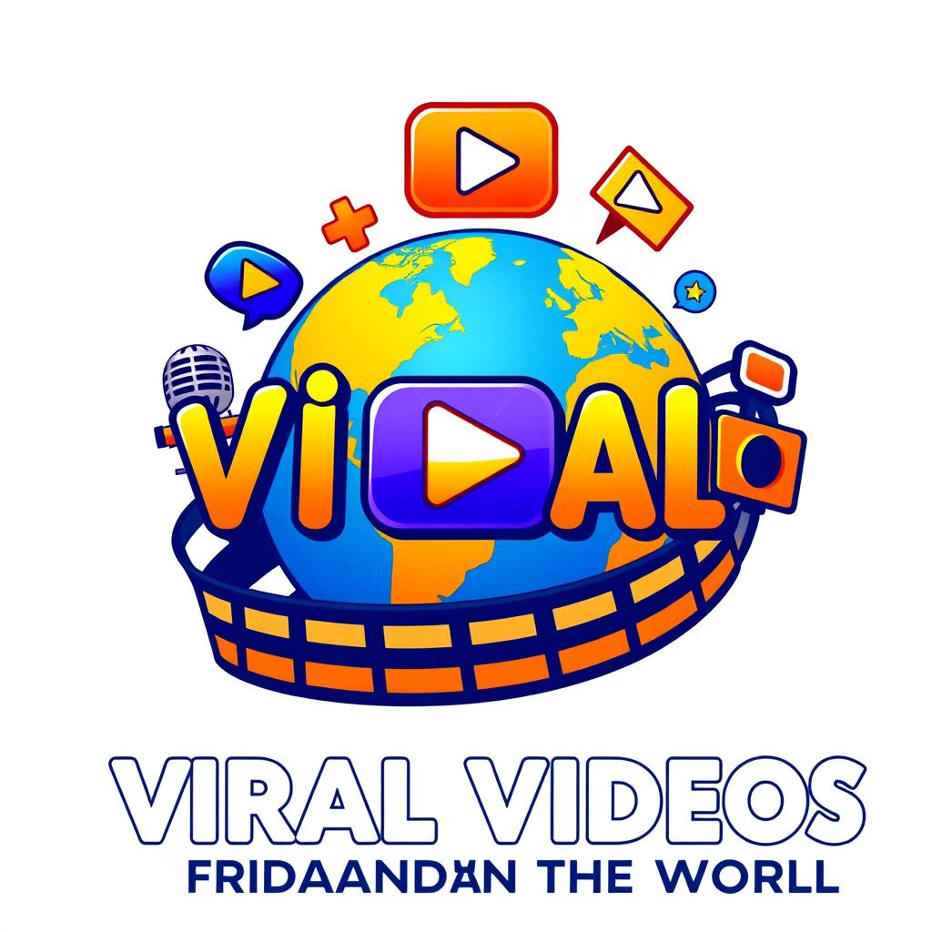 A vibrant and modern logo design representing viral videos from around the world