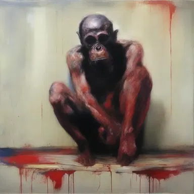 The disturbing painting animalised the artist's emotions, portraying a brutal and unfeeling reality.