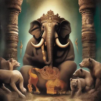 According to the myth, a curse befell the gods, causing them to animalise and lose their divine compassion.