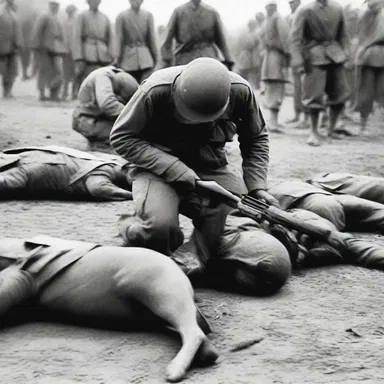 During the war, the constant violence and brutality caused soldiers to slowly animalise, becoming desensitized to the horrors around them.
