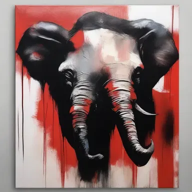 The artist's abstract painting used bold and harsh brushstrokes to animalise the emotions portrayed on the canvas, depicting a sense of brutality and inhumanity.