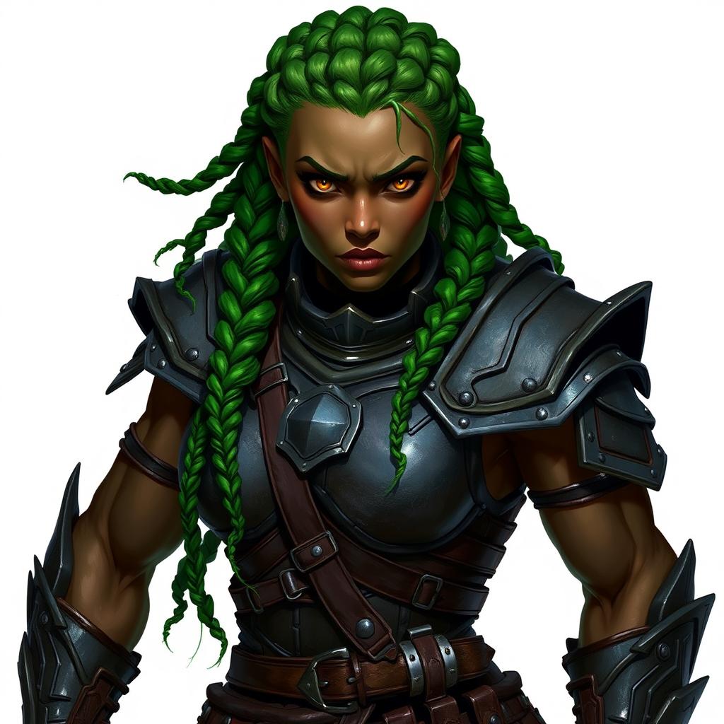 Epic Dark Fantasy Character: Half-Orc Warrior Portrait