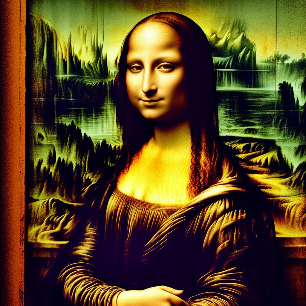 A refined reimagination of Leonardo da Vinci's Mona Lisa, skillfully reinterpreted by an artist of exceptional talent