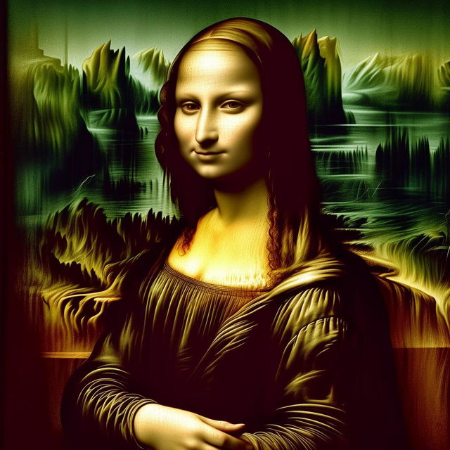 A refined reimagination of Leonardo da Vinci's Mona Lisa, skillfully reinterpreted by an artist of exceptional talent