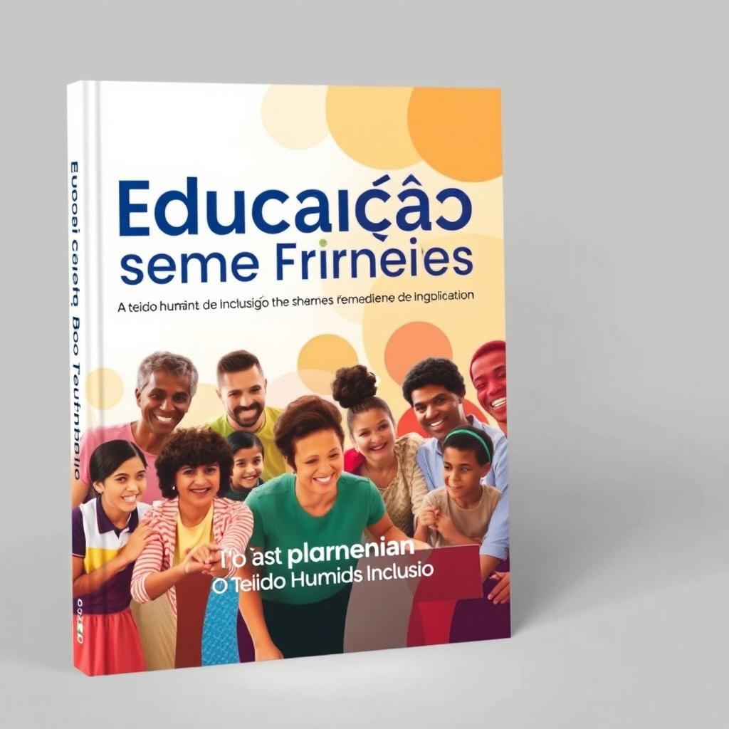 A visually striking book cover for a title "Educação sem Fronteiras: O Tecido Humano da Inclusão"