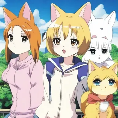 The anime series animalised the characters, giving them exaggerated animal features such as cat ears and tails.