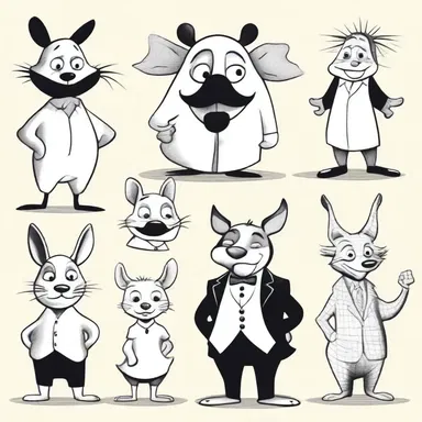 The cartoonist animalised the characters, turning them into anthropomorphic animals with human characteristics.
