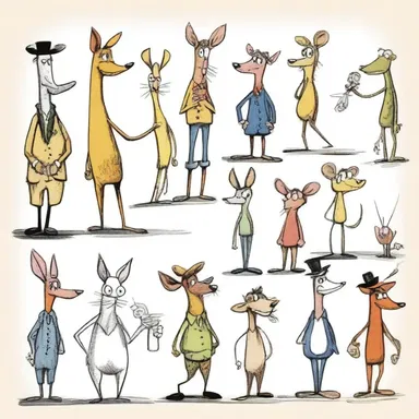 The cartoonist animalised the characters, turning them into anthropomorphic animals with human characteristics.