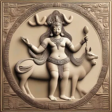 The ancient myth animalises the gods and goddesses, depicting them as majestic and powerful animals.