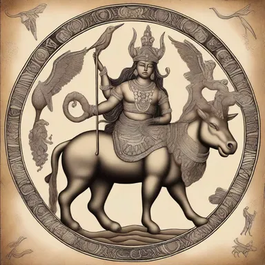 The ancient myth animalises the gods and goddesses, depicting them as majestic and powerful animals.