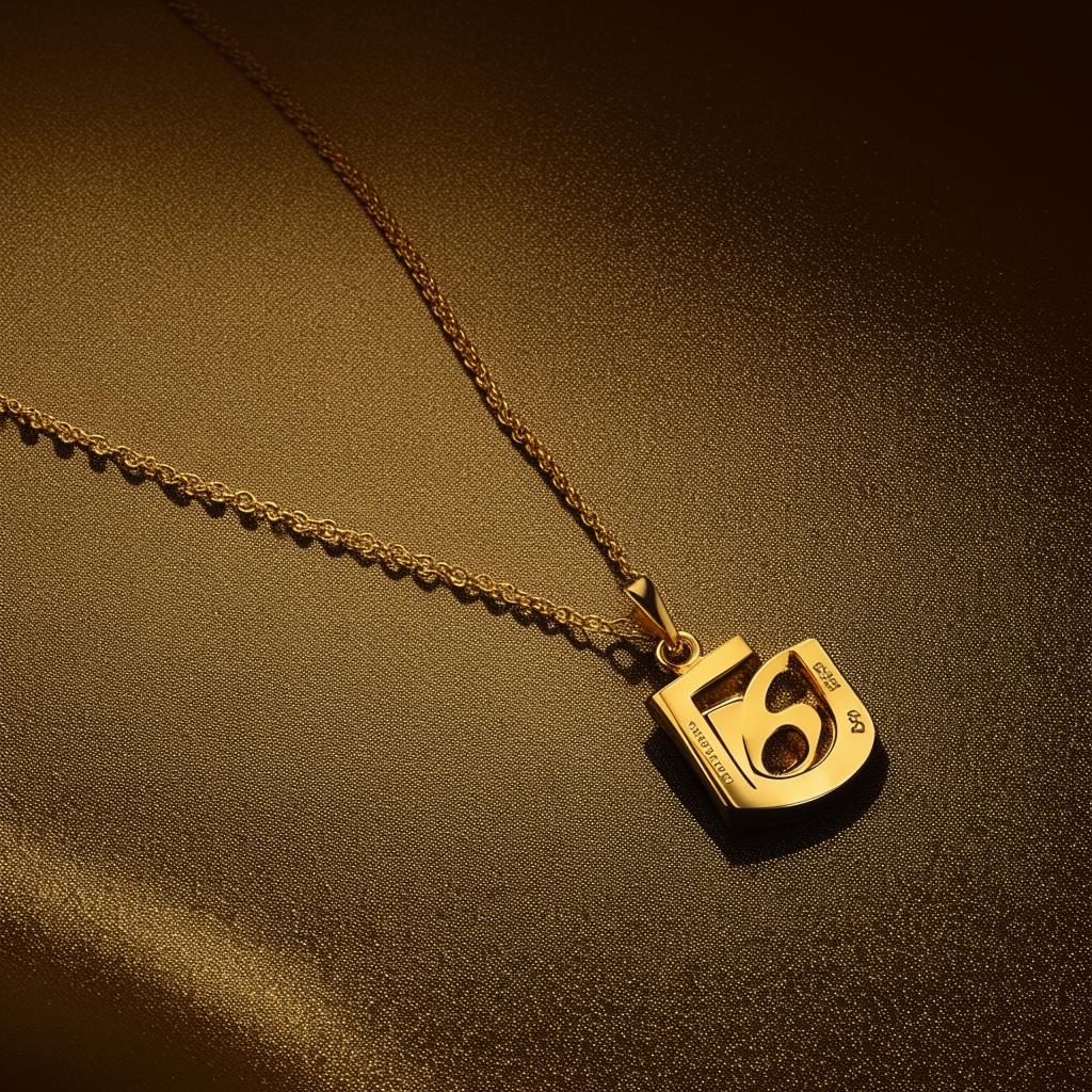 A single letter from the phrase 'Boundless Success' splendidly encrusted in sparkling gold