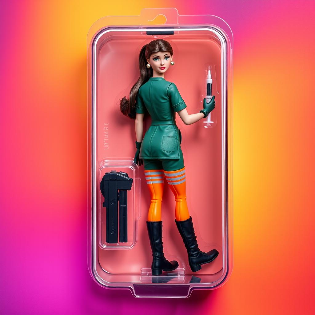 A collectible action figure labeled Rafaela De Bastiani - Unimed Nurse