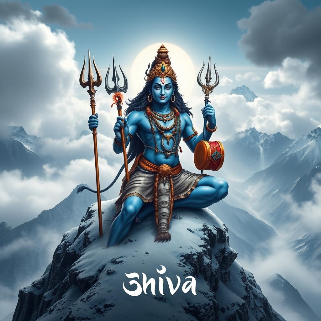 A breathtaking poster showcasing Lord Shiva, the destroyer and transformer in Hindu mythology