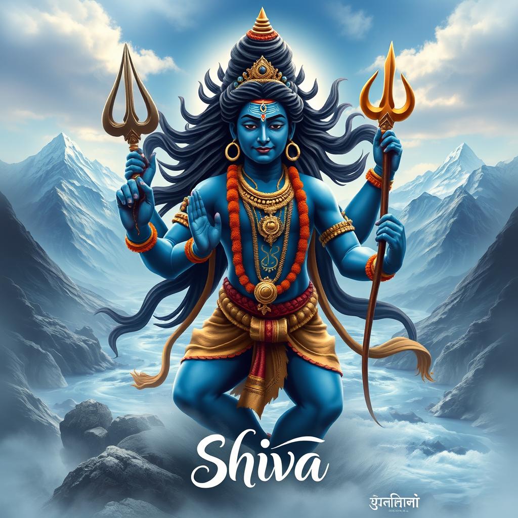 An enchanting poster depicting Lord Shiva, the supreme god in Hindu mythology