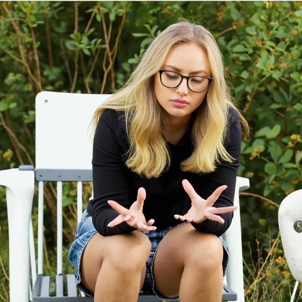 Woman pooping