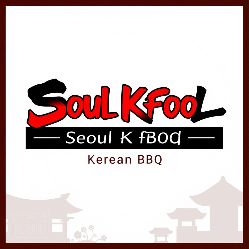 A stylish and modern logo design for a Korean restaurant named 'Seoul Kfood'