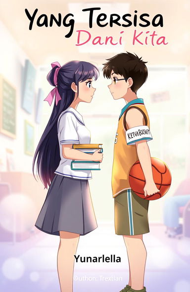 A beautifully illustrated cover for a school-themed book titled "Yang Tersisa Dari Kita"