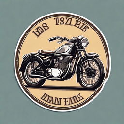 Design a sticker with a vintage motorbike theme.