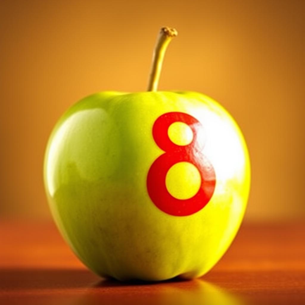 A green apple with a curvy body shape, featuring a prominent round backside