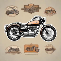 Design a sticker with a vintage motorbike theme.