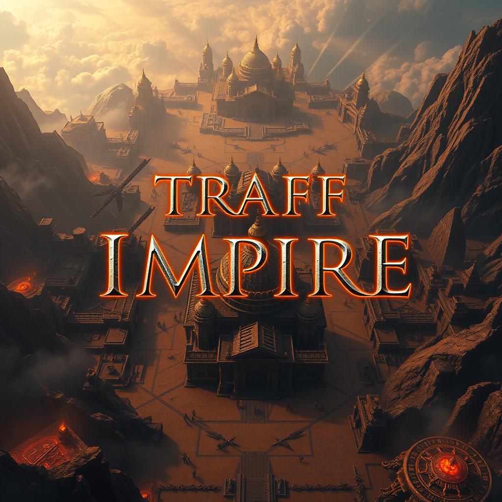 A stunning 2K image featuring the phrase 'TRAFF IMPIRE' prominently positioned at the center, with 'TRAFF' elegantly placed above 'IMPIRE'
