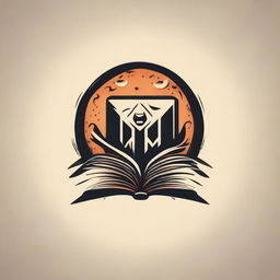 Logo for an online bookstore called BOKmagik. The design should incorporate elements that signify books, magic, and digital technology.