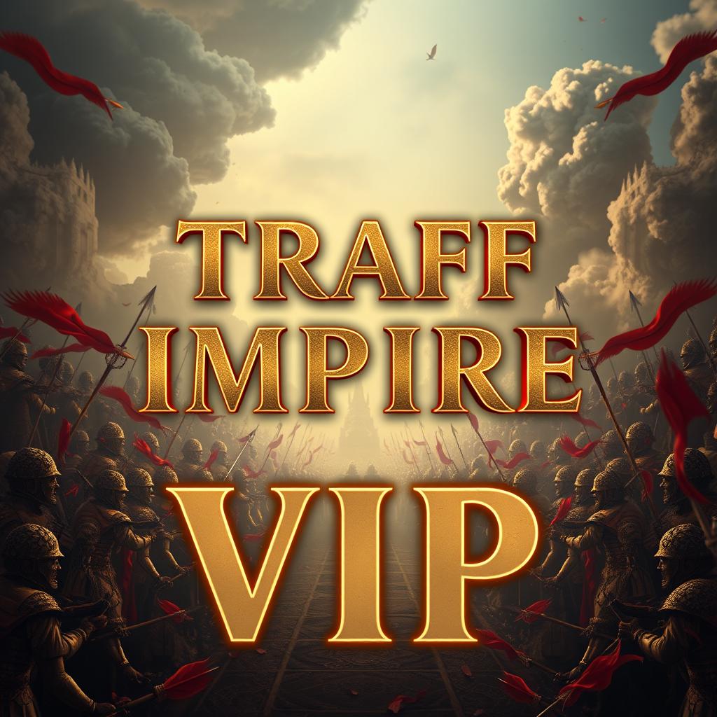 Create a high-quality 4k image featuring the phrase 'TRAFF IMPIRE VIP' prominently in the center